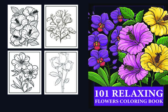 Download 100 Relaxing Flowers Coloring Book - Relaxing Collection
