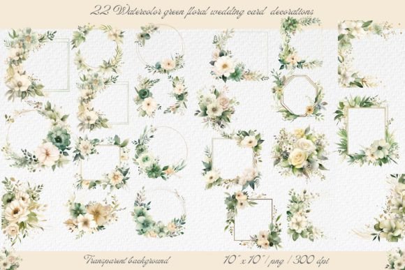 Download Wedding Card Green Floral Decorations - Decorations Collection