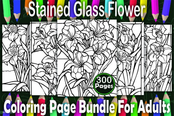 Download 300 Stained Glass Flower Coloring Pages - Premium Resources