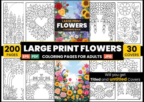 Download Large Print Flowers Coloring Pages - Large print Collection