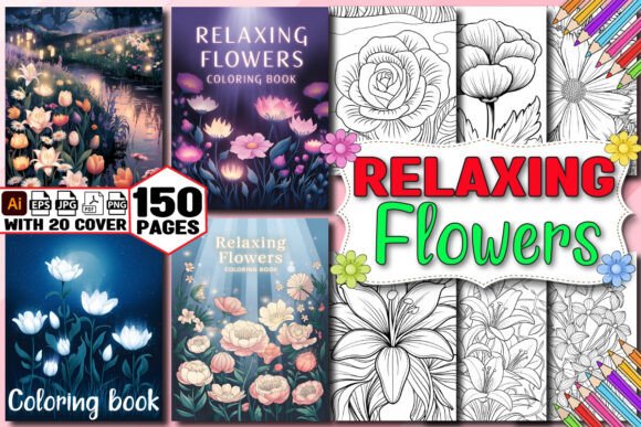 Download Relaxing Flowers Coloring Book for Adult - Relaxing Collection