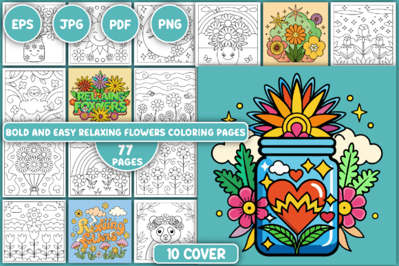 Download Relaxing Flowers Coloring Pages - Relaxing Collection