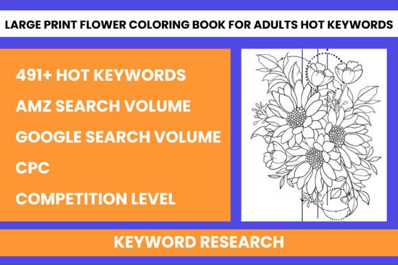 Download Large Print Flower Coloring Book for Ad. - Large print Collection