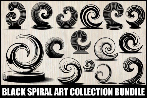 Download Elegant Black Spiral Design Set - Spiral design Collection