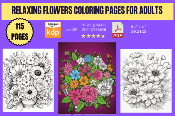 Download Relaxing Flowers Coloring Pages for Adul - Relaxing Collection