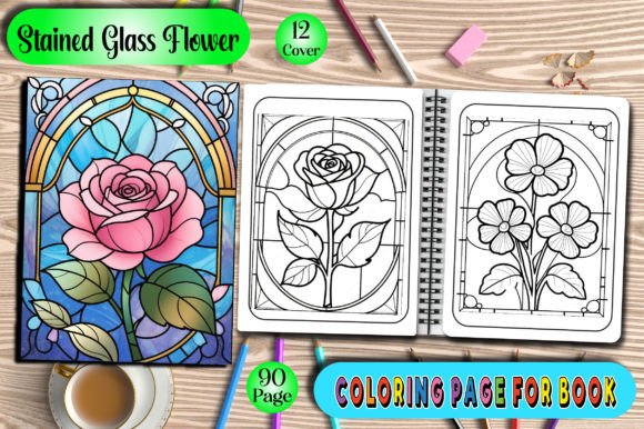 Download Stained Glass Flower Coloring Page - Premium Resources