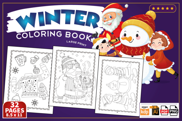 Download Winter Coloring Book Large Print - Large print Collection