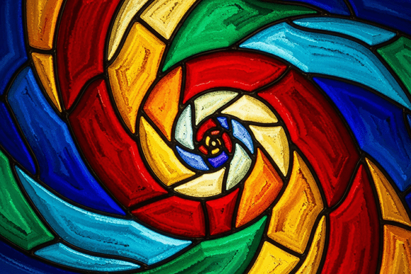 Download A Vibrant Stained Glass Spiral Design - Spiral design Collection
