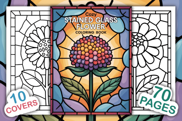 Download Cozy Stained Glass Flower Coloring Book - Stained glass flower coloring book Collection