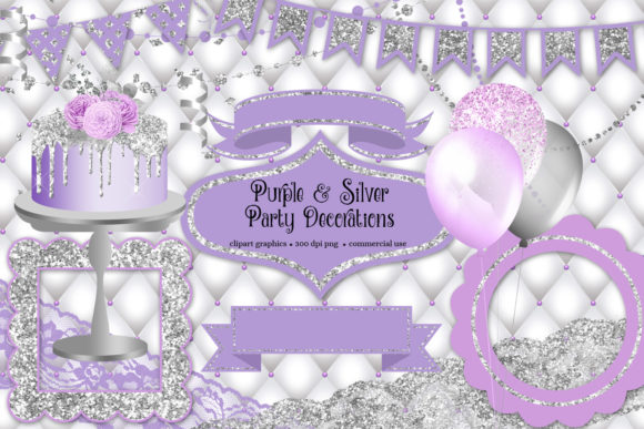 Download Purple and Silver Party Decorations - Premium Resources